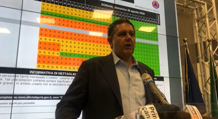 Maltempo Liguria, l'aggiornamento di Giovanni Toti: "Il quadro delle previsioni è confermato"