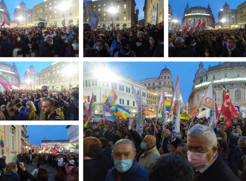 DDL Zan, un migliaio in piazza a Genova contro la bocciatura della legge (FOTO e VIDEO)