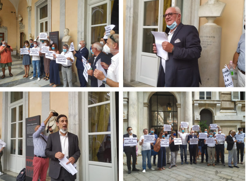 Il centrosinistra presenta la coalizione per le comunali, ma è scontro con la maggioranza: &quot;Negato l'uso di Tursi&quot; (FOTO e VIDEO)