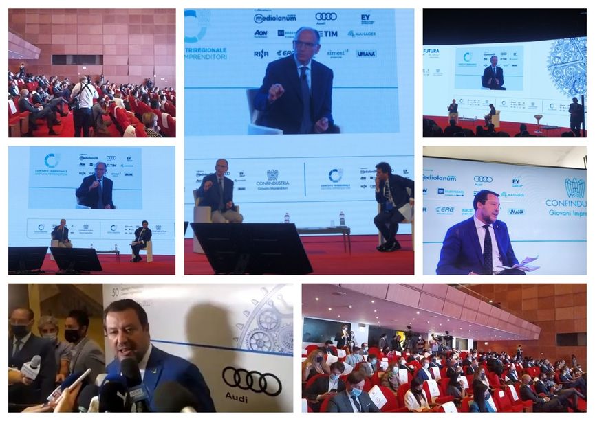 Salvini al convegno di Confindustria: &quot;Liguria ostaggio dei cantieri, chiediamo il commissariamento immediato, modello Genova per tutta Italia&quot; (FOTO e VIDEO)