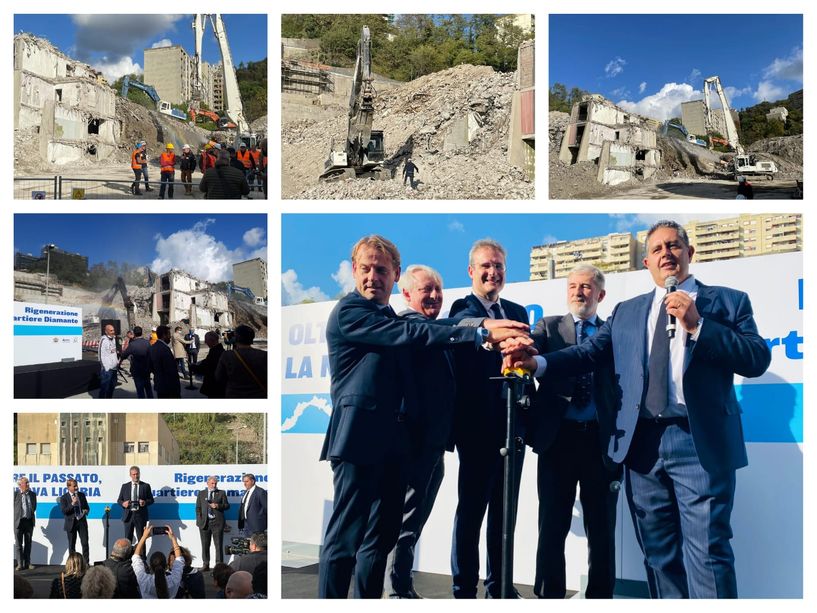 Genova, dopo 40 anni abbattute le Dighe di Begato, Toti e Bucci: "Momento storico di recupero del quartiere" (FOTO e VIDEO)