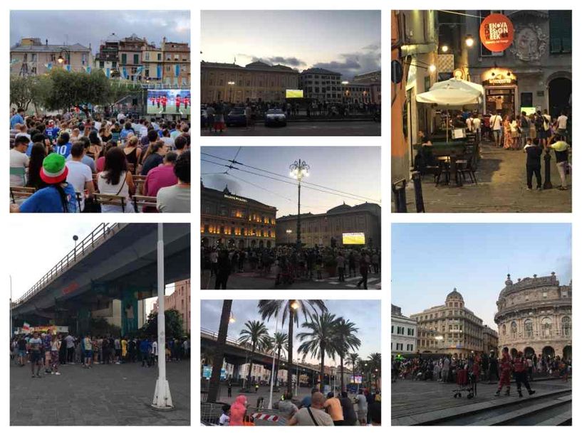 Finale Europei, l'Italia subito sotto, a Genova i tifosi invadono piazza De Ferrari, tensione con la polizia (foto e video)