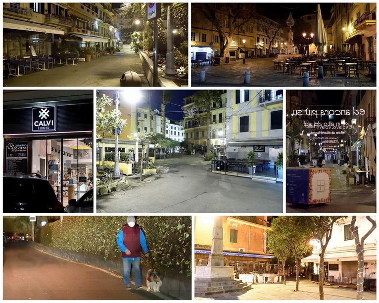 Sanremo: funziona la prima serata di chiusura totale, tutti rispettano il 'coprifuoco' e le città sono spettrali (Foto)