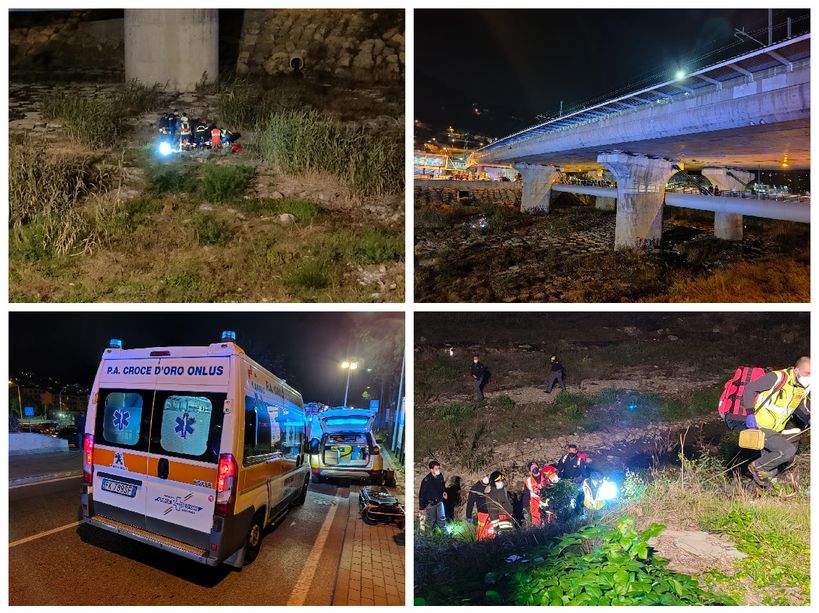 Imperia, 18enne trovato sul greto del torrente: mobilitazioni di soccorsi al ponte della stazione (foto e video)