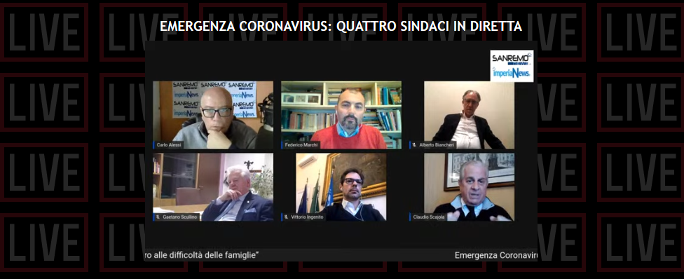 Coronavirus: in diretta i sindaci delle principali città della provincia di Imperia. Ecco come distribuiranno gli aiuti a chi è in difficoltà (video)