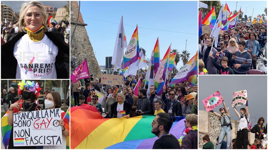 Un’onda arcobaleno invade le strade di Sanremo: l’orgoglio rainbow sfila nel cuore della città a 50 anni dalla storica manifestazione del 1972 (Foto e Video)