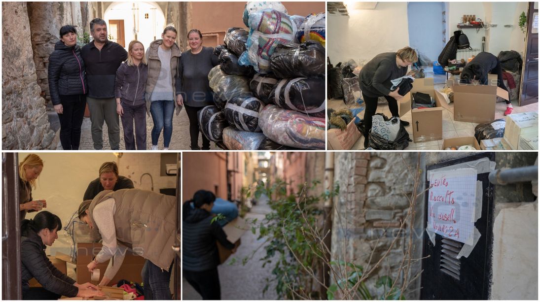 A Taggia i privati raccolgono beni per l'Ucraina: "Servono mezzi e spazi, mancano le istituzioni" (foto e video)