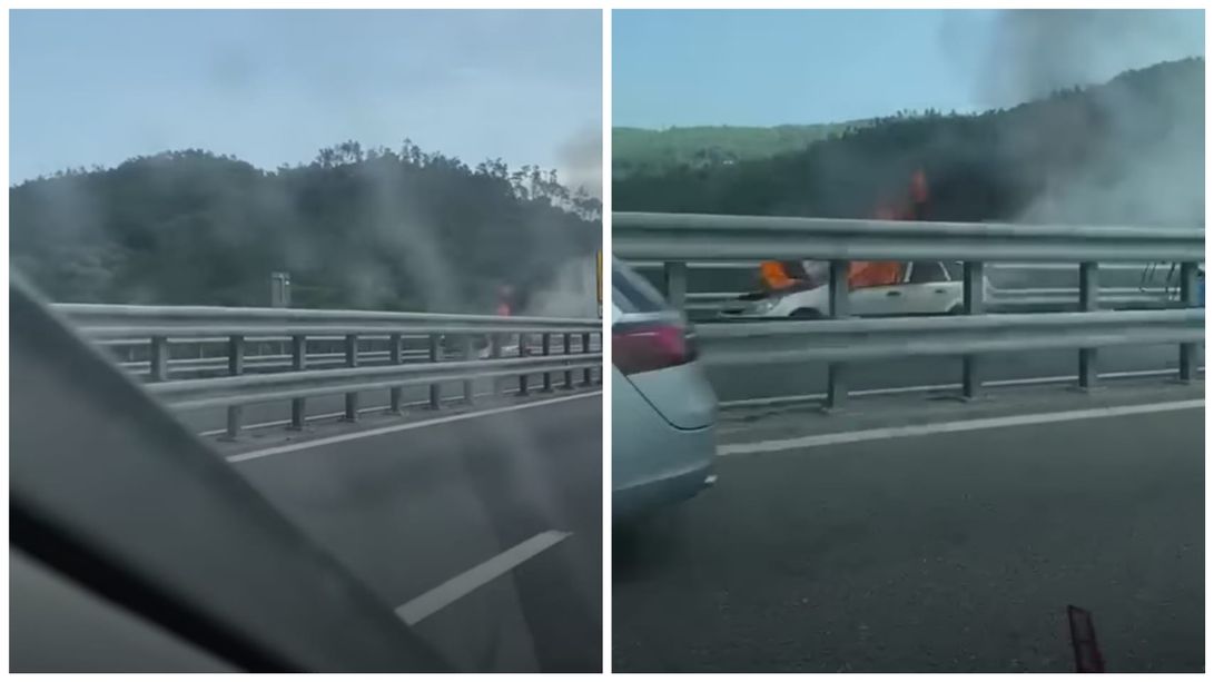 Paura in A10 tra Spotorno e Feglino: auto distrutta dalle fiamme, occupanti illesi (VIDEO)