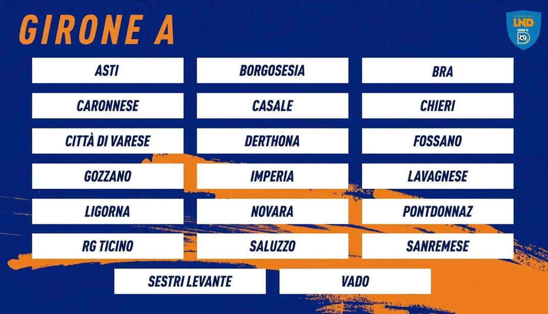 Calcio, Serie D. C'è il comunicato: Vado, Sanremese e Imperia nel girone A. Raggruppamento di grande fascino a 20 squadre