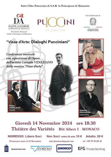 La Dante Monaco celebra i 100 anni della scomparsa di Puccini con  artisti d’eccezione La Dante Monaco celebra i 100 anni della scomparsa di Puccini con  artisti d’eccezione