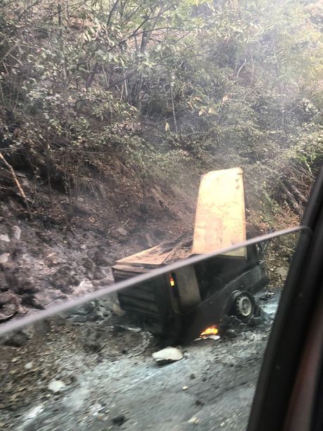 Compressori in fiamme al cantiere di Ribellasca, traffico in tilt