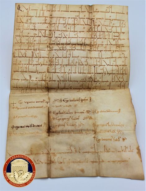 Una pergamena del 1153 torna a Cherasco: ritrovamento storico grazie ai Carabinieri