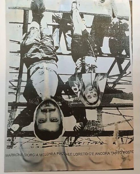 Meloni e Marrone a testa in giù: manifesti shock in Barriera di Milano Meloni e Marrone a testa in giù: manifesti shock in Barriera di Milano