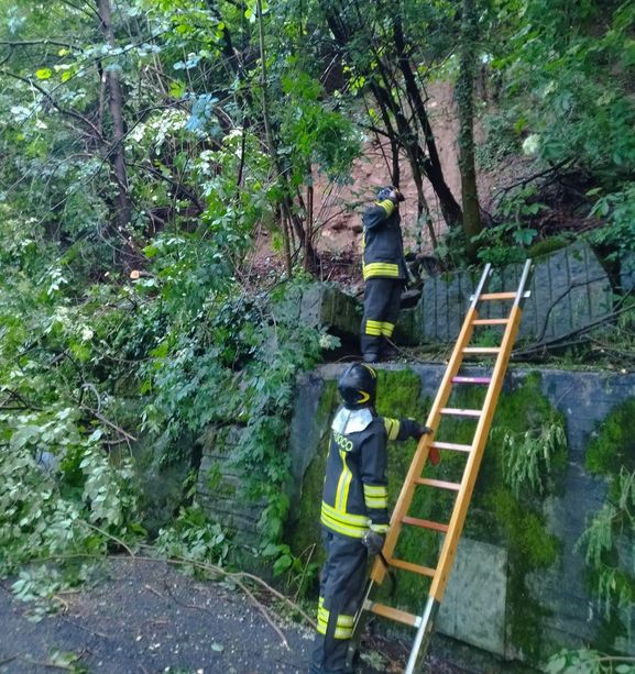 Smottamenti in collina a Luserna San Giovanni
