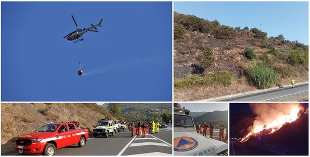Sotto controllo l'incendio in valle Impero, elicottero ancora in volo