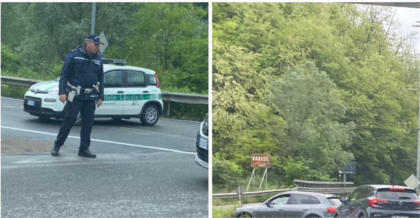 Questa mattina stop alle auto dalla rotonda dell'Iper verso la Folla di Malnate Questa mattina stop alle auto dalla rotonda dell'Iper verso la Folla di Malnate
