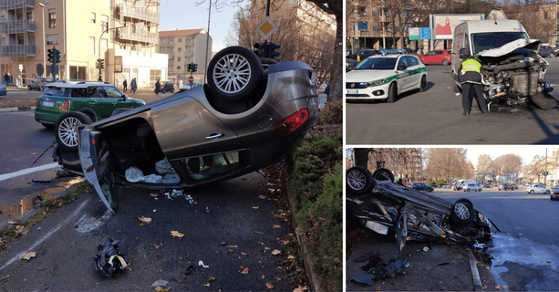 “Rosso bruciato”, terribile incidente in corso Grosseto: auto si ribalta in strada