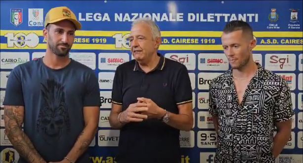 Calcio, Cairese. Ecco Gargiulo e Sogno: "Non ci abbiamo pensato un attimo ad accettare la proposta del club" (VIDEO) Calcio, Cairese. Ecco Gargiulo e Sogno: "Non ci abbiamo pensato un attimo ad accettare la proposta del club" (VIDEO)