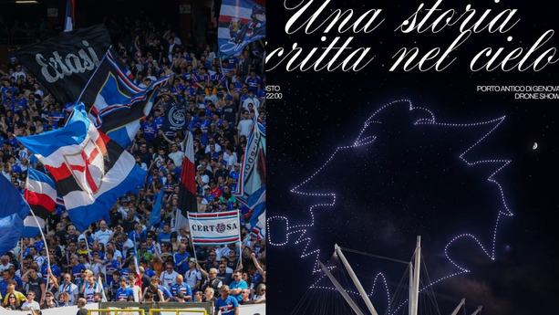 Sampdoria, 80 anni di storia: oggi la città si colora di blucerchiato tra 450 droni e la grande festa della Sud