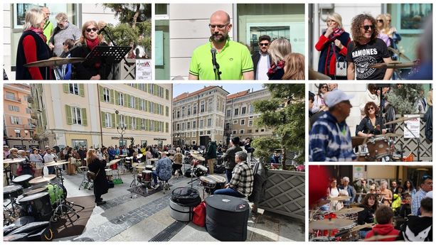 Sanremo: in 300 per fare rumore insieme a tanti batteristi e dire un secco 'no' alla violenza (Foto e Video) Sanremo: in 300 per fare rumore insieme a tanti batteristi e dire un secco 'no' alla violenza (Foto e Video)