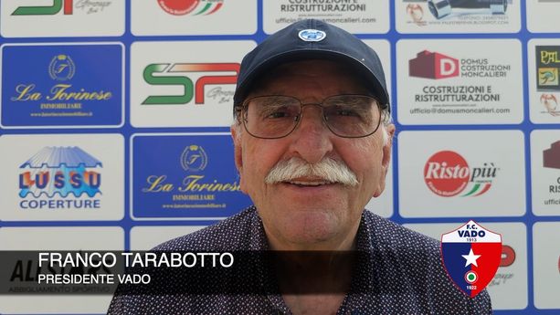Calcio. Il Vado vince i playoff. Il presidente Tarabotto: "Dico grazie a tutti. Ripescaggio dai costi alti, valuteremo se rilanciare le nostre ambizioni anche l'anno prossio" (VIDEO) Calcio. Il Vado vince i playoff. Il presidente Tarabotto: "Dico grazie a tutti. Ripescaggio dai costi alti, valuteremo se rilanciare le nostre ambizioni anche l'anno prossio" (VIDEO)