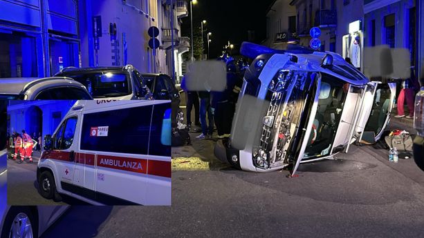 Auto si ribalta, paura a Busto Arsizio Auto si ribalta, paura a Busto Arsizio