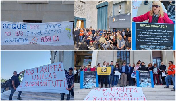Maxi bollette di Rivieracqua, la protesta cresce: presidio davanti al Comune di Imperia (foto e video) Maxi bollette di Rivieracqua, la protesta cresce: presidio davanti al Comune di Imperia (foto e video)