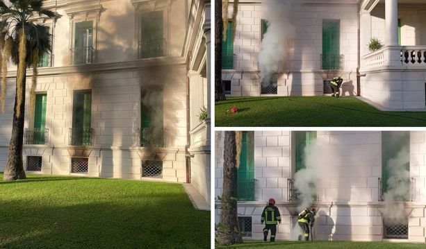 Ospedaletti, incendio alla Residenza Regina: in fiamme la palestra nei locali sotterranei, evacuato lo stabile (Foto e video)
