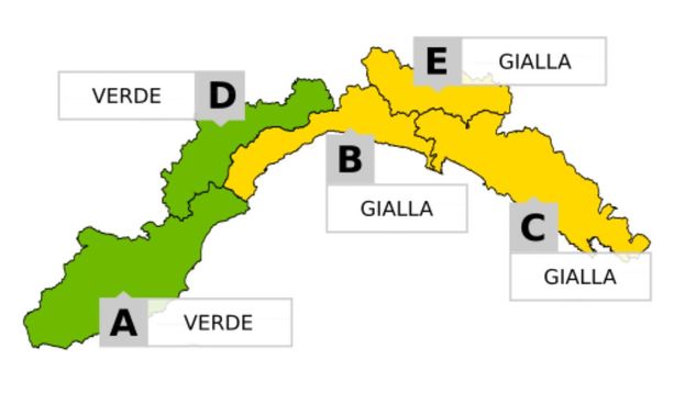 Maltempo, l’Arpal prolunga l’allerta gialla per temporali