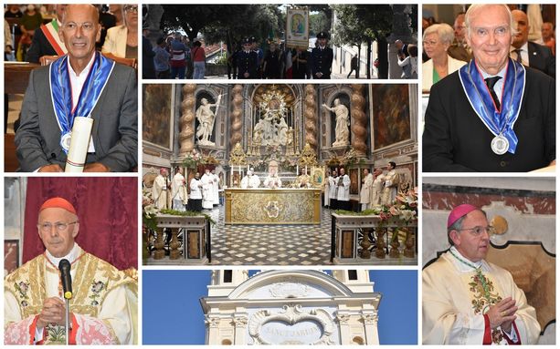 Sanremo: festa alla Madonna della Costa per i due nuovi Consoli del Mare alla presenza del Cardinal Bagnasco (Foto e Video)