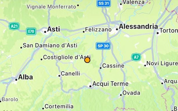Scossa di terremoto oggi nell'Astigiano, a Bruno, con magnitudo 2.5, ipocentro a 19 chilometri di profondità Scossa di terremoto oggi nell'Astigiano, a Bruno, con magnitudo 2.5, ipocentro a 19 chilometri di profondità