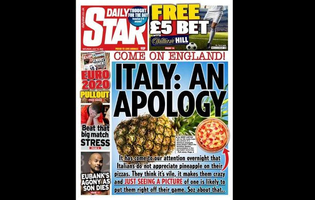 Gli inglesi ci irridono con pizza e ananas. E noi siamo terrorizzati dai possibili festeggiamenti... Gli inglesi ci irridono con pizza e ananas. E noi siamo terrorizzati dai possibili festeggiamenti...