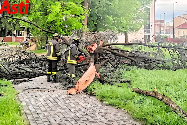Tanti interventi dei vigili del fuoco per il forte vento e il maltempo che ha colpito violentemente diverse zone. La neve arrivata in Alta Langa