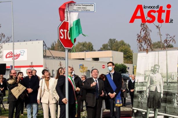 Asti: intitolata alla fondatrice della Saclà via Pierina Campanella. L'emozione del figlio, il cavalier Lorenzo Ercole [FOTO E VIDEO]