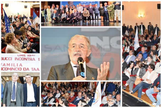Il candidato del centrodestra Marco Bucci si presenta a Sanremo &quot;Sarò più il 'Sindaco' che il Presidente della Regione (Foto e Video)