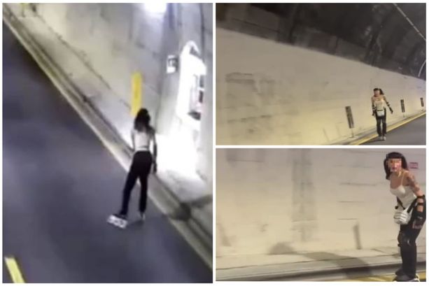 Diana, la 29enne brasiliana sui pattini in autostrada: “Fatta una cazzata, ho avuto paura dei camion. Per fortuna è andata bene”