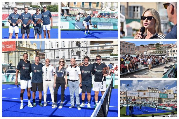 'Sanremo Padel Tour': piazza Colombo in visibilio per gli ex campioni del calcio e per le 'Leyendas' della racchetta (Foto e Video)
