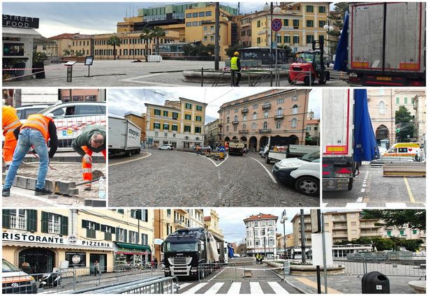 Sanremo 2026, al via i cantieri del Festival: piazza Colombo chiusa e traffico deviato per gli allestimenti (Foto)