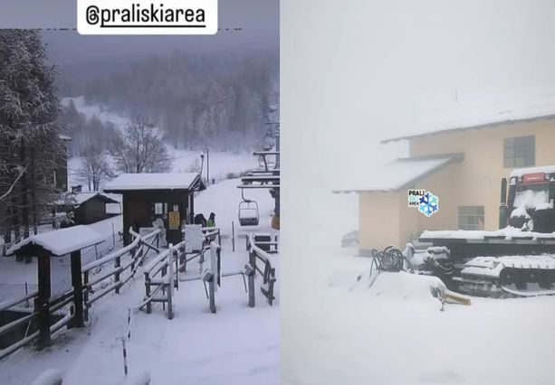 Da Prali a Sestriere e Noasca, è arrivata la prima neve. Chiuso il Moncenisio