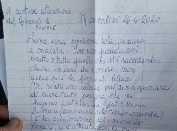 Dall'abbandono al sorriso: il grazie di un'anziana sola e malata al Comune di Moncalieri e alla Croce Rossa Dall'abbandono al sorriso: il grazie di un'anziana sola e malata al Comune di Moncalieri e alla Croce Rossa