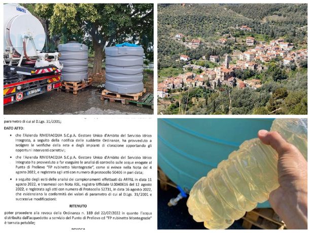 Imperia, dopo quasi un mese l'acqua di Montegrazie "ritorna" potabile: le analisi dell'Arpal evidenziano valori 'conformi'