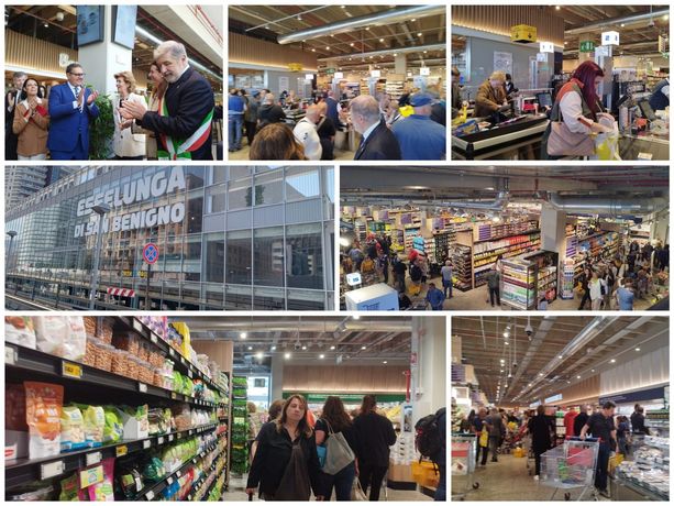 Esselunga, in migliaia all'inaugurazione del punto vendita di San Benigno, Bucci: "Sarà vettore per l'export di Genova" (foto e video)