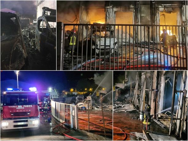 Incendio nella notte a Taggia: in fiamme capannone industriale in via Periane (foto) Incendio nella notte a Taggia: in fiamme capannone industriale in via Periane (foto)