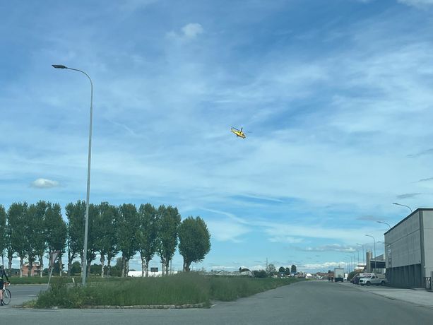 Incidente a Savigliano, interviene l'elisoccorso