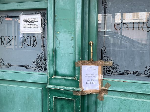 Sospensione della licenza e 15 giorni di chiusura per l'Irish Pub di piazza Boves