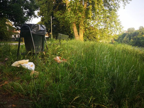 Erba alta e rifiuti, un lettore ci scrive: &quot;Al Michelotti non ci si può più sedere sulle panchine&quot; [FOTO]