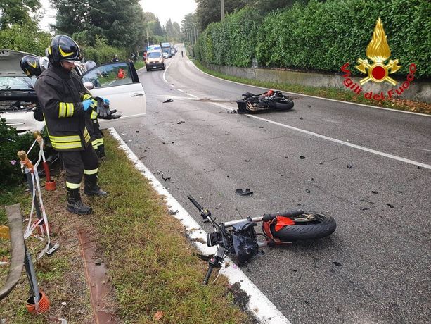 Mattinata pesante sulle strade: doppio incidente a Travedona e Crosio, due motociclisti feriti