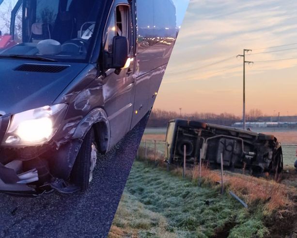 Doppio incidente questa mattina: fuori strada un mezzo verso Volpiano, a Bruere si schianta un bus di turisti irlandesi