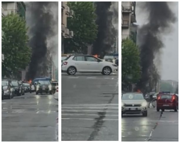 Fiamme in via Michele Coppino: un'auto ha preso fuoco ed è stata divorata dall'incendio Fiamme in via Michele Coppino: un'auto ha preso fuoco ed è stata divorata dall'incendio