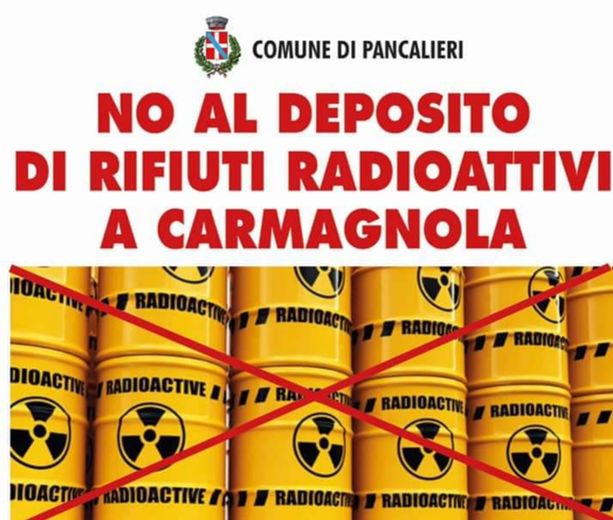Pancalieri si schiera contro il deposito di scorie nucleari a Carmagnola